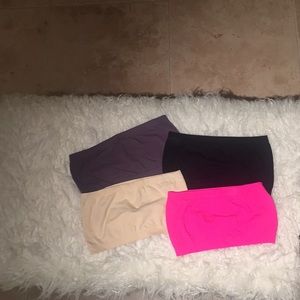 Set of 4 tube bandeau tops